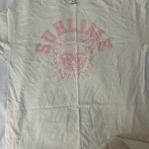 American Eagle Outfitters Cream Band Tee